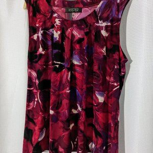 Kasper 2X watercolor floral sleeveless shell